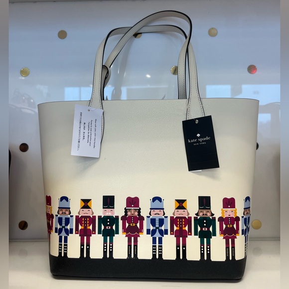 New Kate Spade Oh What Fun Nutcracker Tote Meringue Multi - Picture 2 of 6